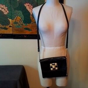 BEBE Marje Black Leather Crossbody Bag Preowned
